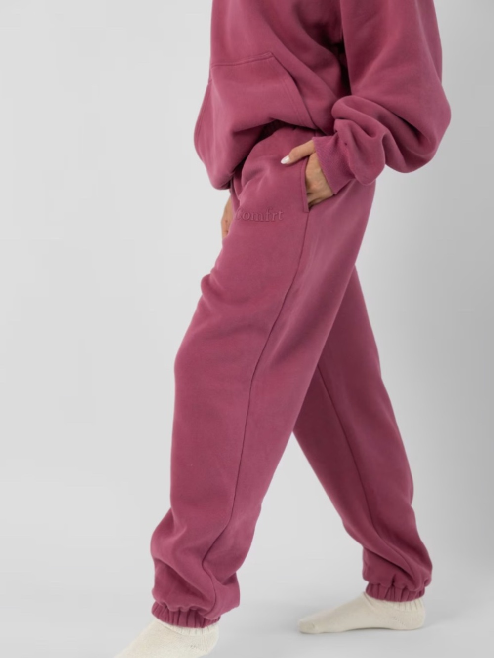 Comfrt Minimalist Kids Berry Sweatpants Size XL Cozy Winter Jogger (S)